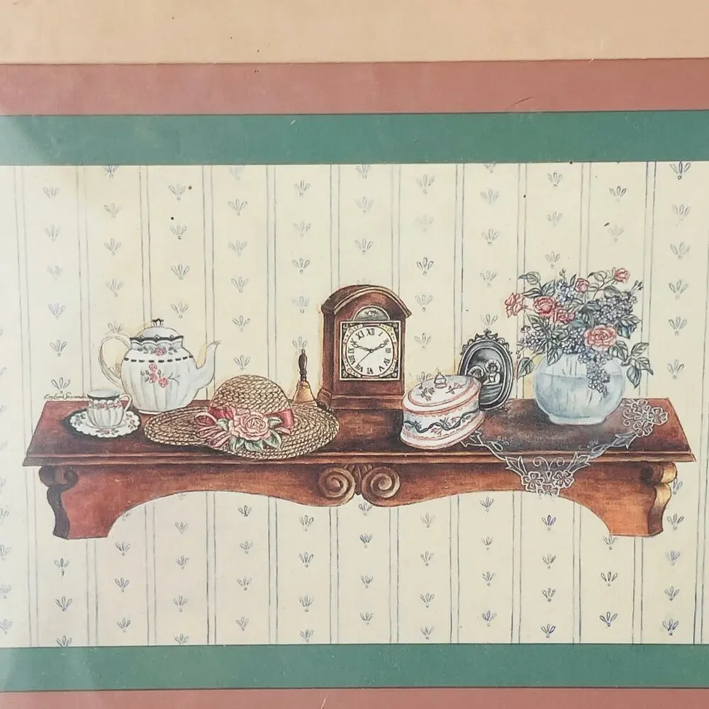 Two Victorian Country Shelves Vintage Home Decor Prints 9 1/2 x 7 1/2" - Picture 3 of 7